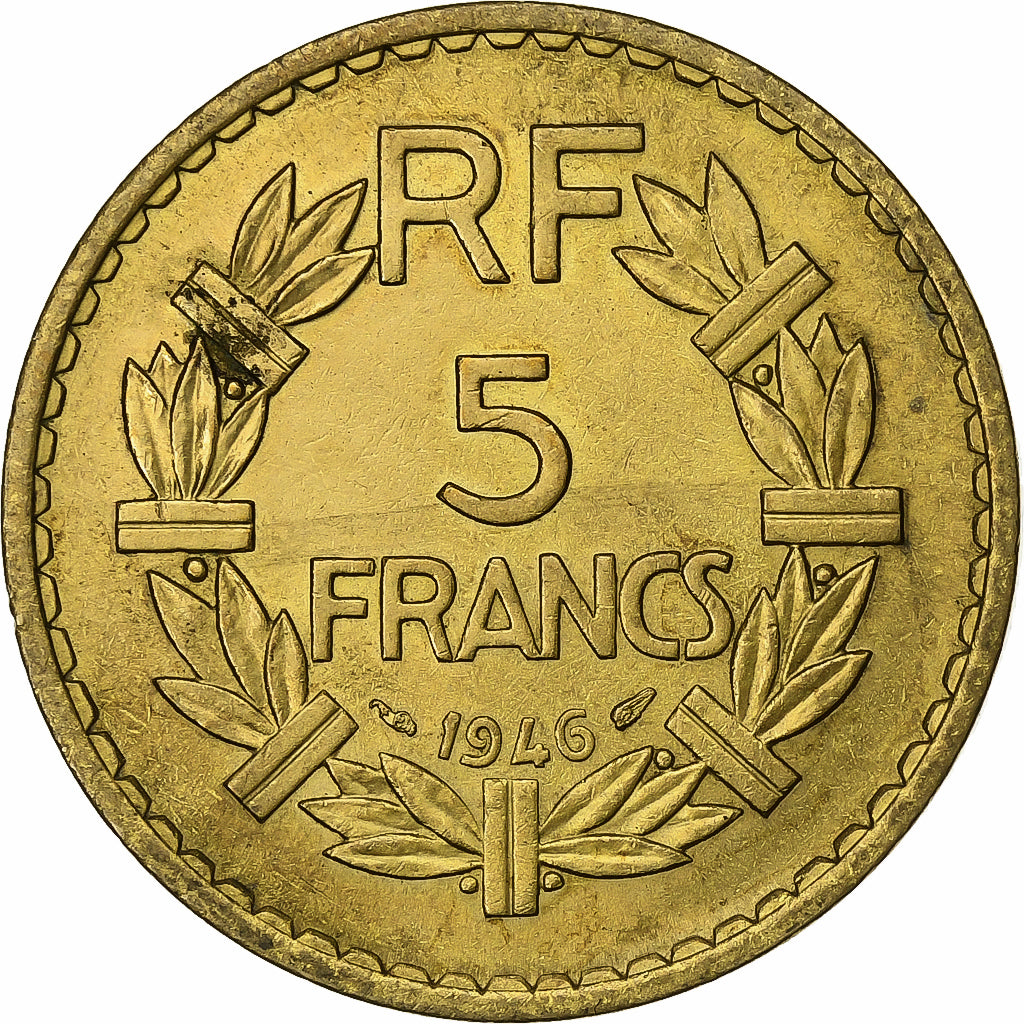 Francia, 5 Francs, Lavrillier, 1946, Alluminio-bronzo, SPL-, KM:888a.2