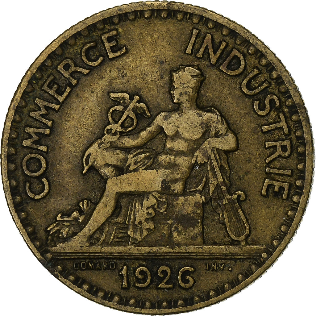Francia, 2 Francs, Chambre de commerce, 1926, Paris, Alluminio-bronzo, MB+