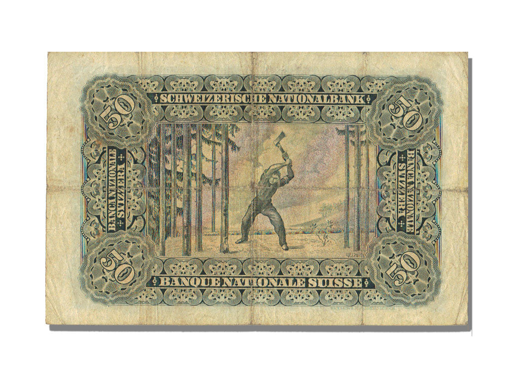 Banconote, Svizzera, 50 Franken, 1937, 1937-08-27, MB