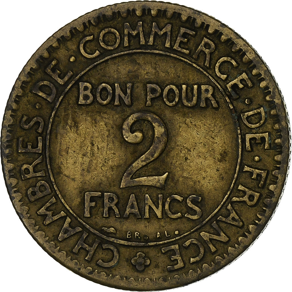 Frankrijk, 2 Francs, Chambre de commerce, 1926, Paris, Aluminum-Bronze, FR