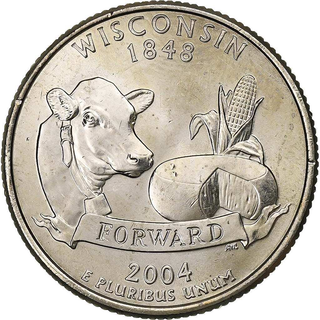 USA, Quarter, 2004, U.S. Mint, Miedź-Nikiel powlekany miedzią, MS(64), KM:359