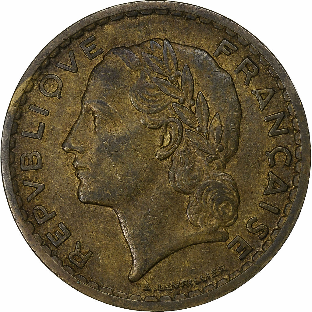 France, 5 Francs, Lavrillier, 1940, Aluminum-Bronze, VF(30-35), KM:888a.1