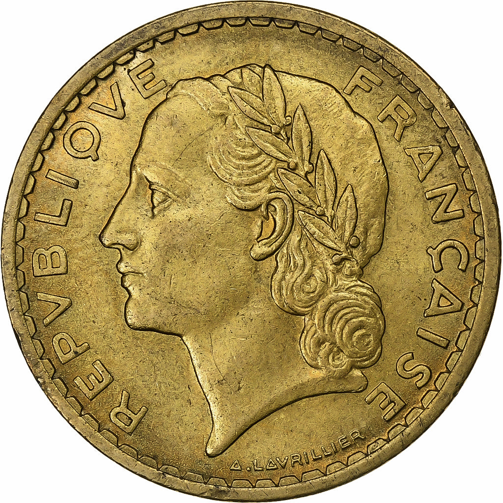 Francia, 5 Francs, Lavrillier, 1940, Alluminio-bronzo, BB+, KM:888a.1