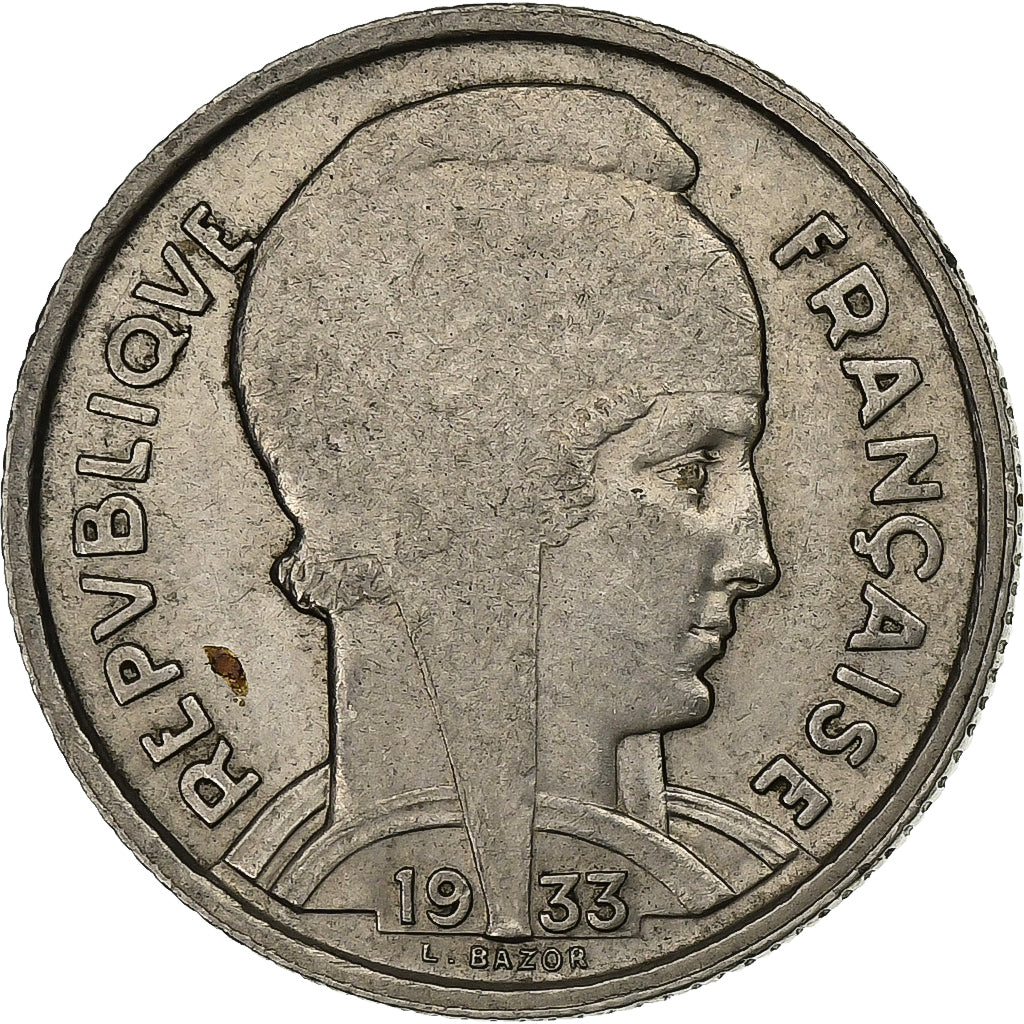 France, 5 Francs, Bazor, 1933, Paris, Nickel, AU(50-53), KM:887