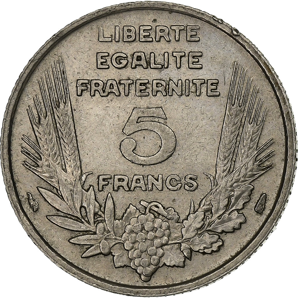 France, 5 Francs, Bazor, 1933, Paris, Nickel, AU(50-53), KM:887
