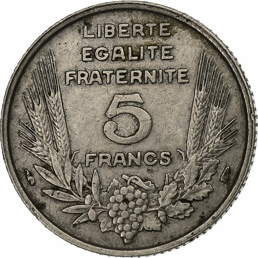 France, 5 Francs, Bazor, 1933, Paris, Nickel, EF(40-45), KM:887