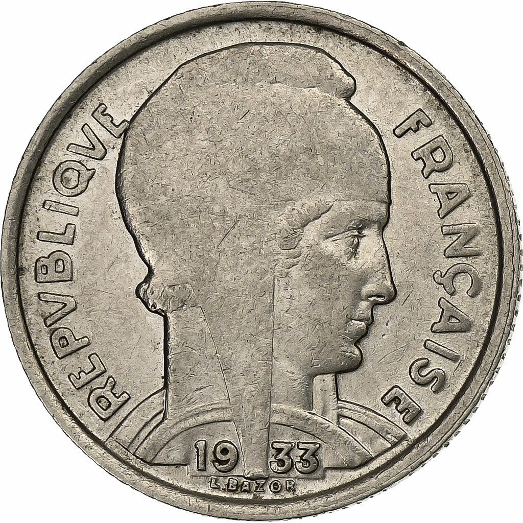 France, 5 Francs, Bazor, 1933, Paris, Nickel, EF(40-45), KM:887