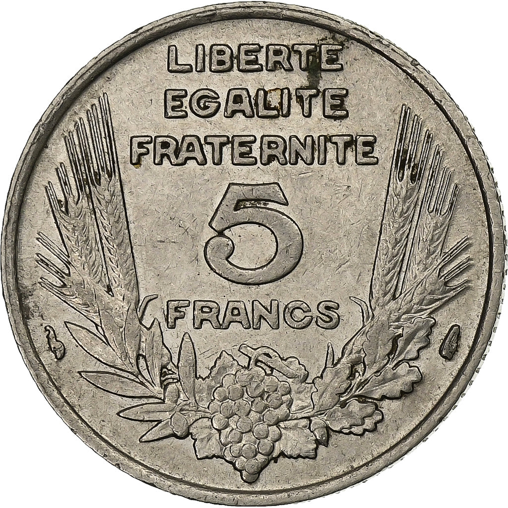 France, 5 Francs, Bazor, 1933, Paris, Nickel, EF(40-45), KM:887