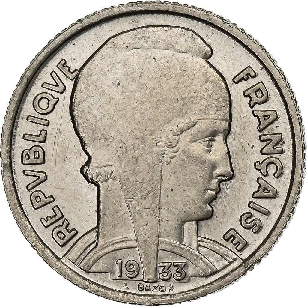 France, 5 Francs, Bazor, 1933, Paris, Nickel, AU(50-53), KM:887