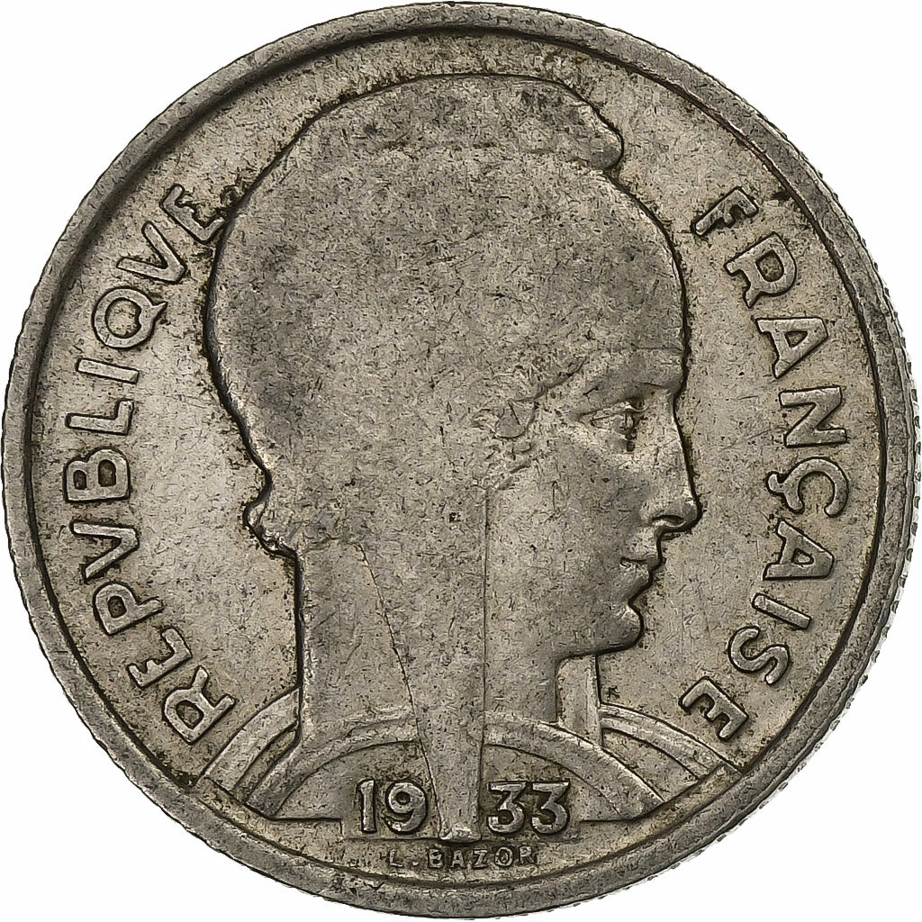 France, 5 Francs, Bazor, 1933, Paris, Nickel, VF(30-35), KM:887