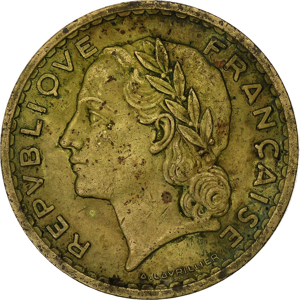 France, 5 Francs, Lavrillier, 1939, Aluminum-Bronze, F(12-15), KM:888a.1