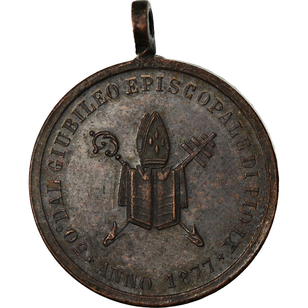 Watykan, Medal, Pie IX, 50ème Jubilé, Rome, Religie i wierzenia, 1877