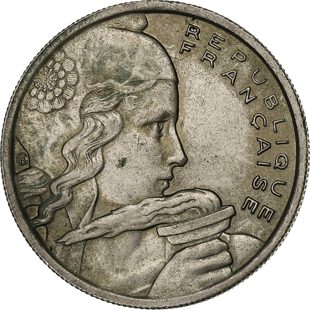 França, 100 Francs, Cochet, 1958, Beaumont - Le Roger, Cobre-níquel