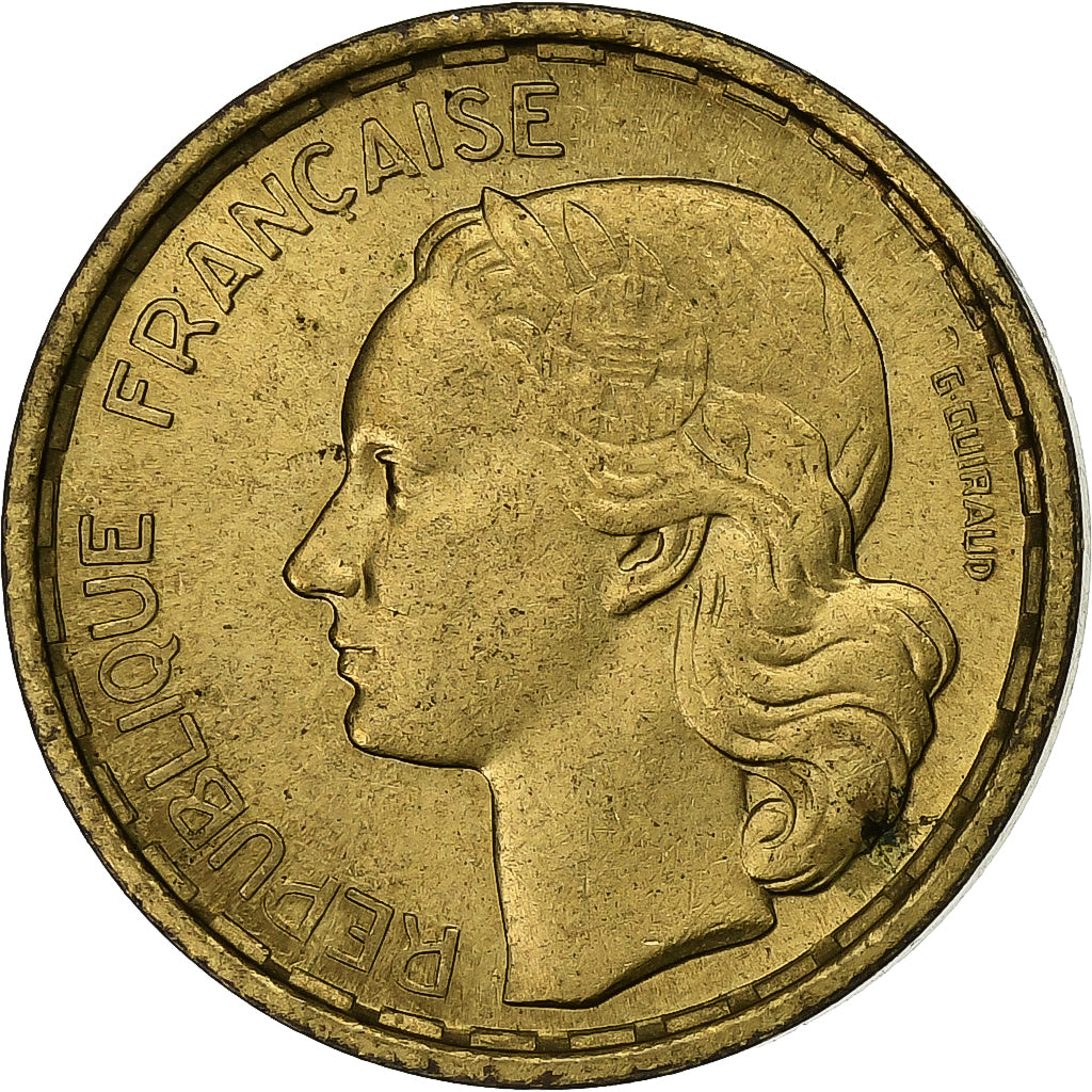 France, 10 Francs, Guiraud, 1950, Paris, Aluminum-Bronze, EF(40-45), KM:915.1