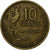 Francja, 10 Francs, Guiraud, 1951, Paris, Aluminium-Brąz, EF(40-45), KM:915.1