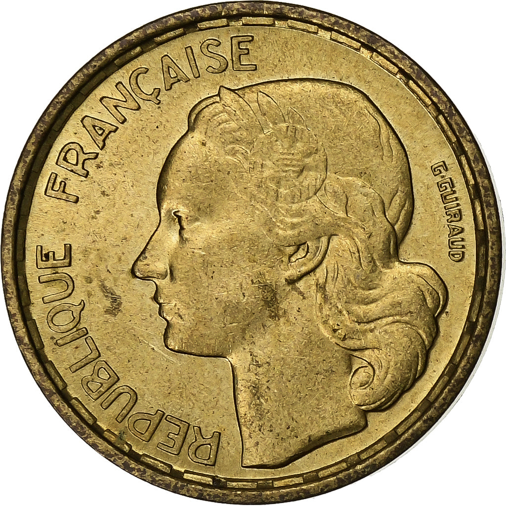 France, 10 Francs, Guiraud, 1952, Paris, Aluminum-Bronze, AU(50-53), KM:915.1