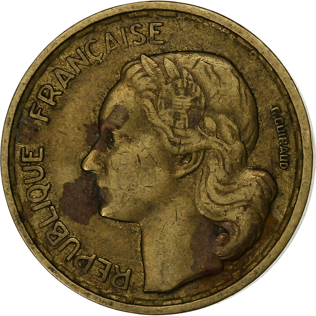France, 10 Francs, Guiraud, 1952, Paris, Aluminum-Bronze, VF(20-25), KM:915.1