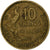 France, 10 Francs, Guiraud, 1952, Paris, Aluminum-Bronze, VF(20-25), KM:915.1