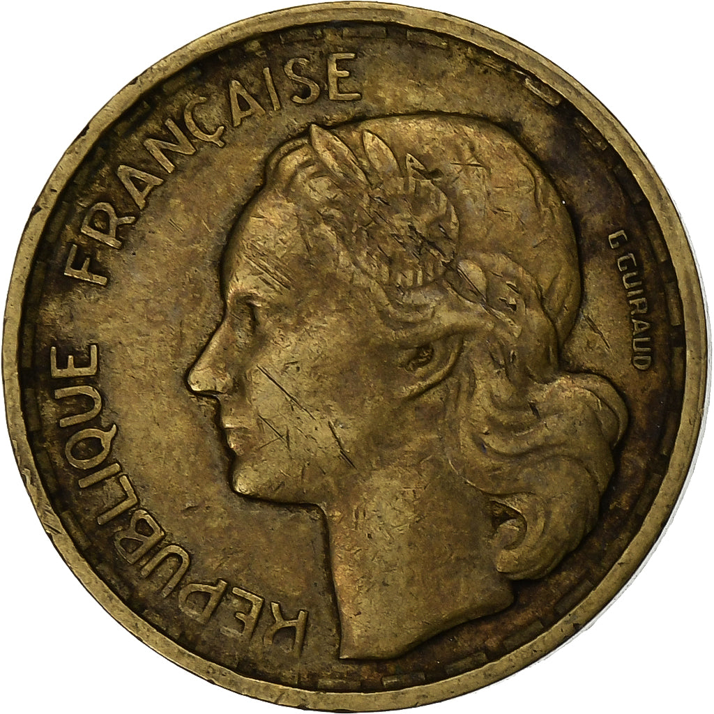 France, 10 Francs, Guiraud, 1952, Beaumont - Le Roger, Aluminum-Bronze