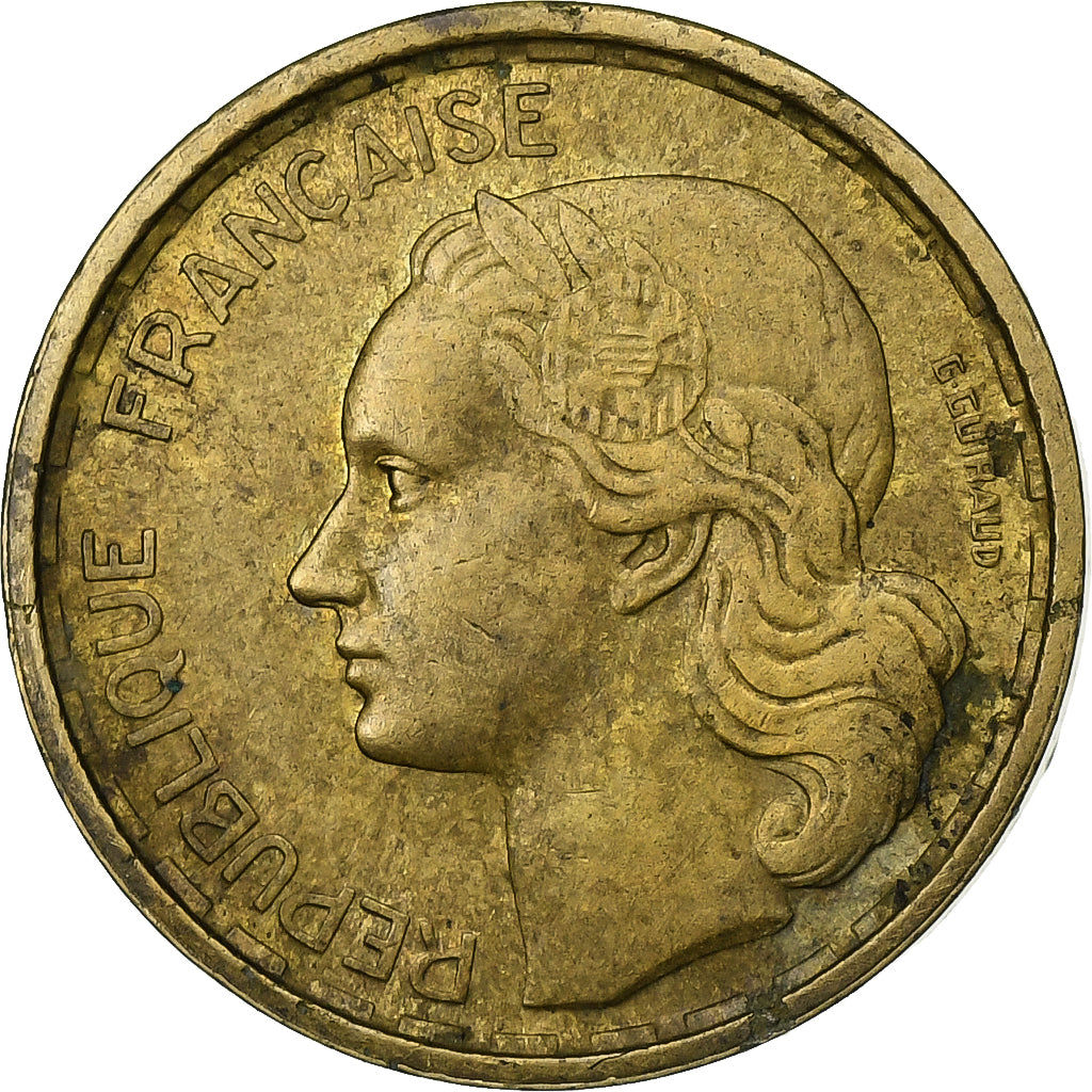 Francja, 10 Francs, Guiraud, 1950, Beaumont - Le Roger, Aluminium-Brąz