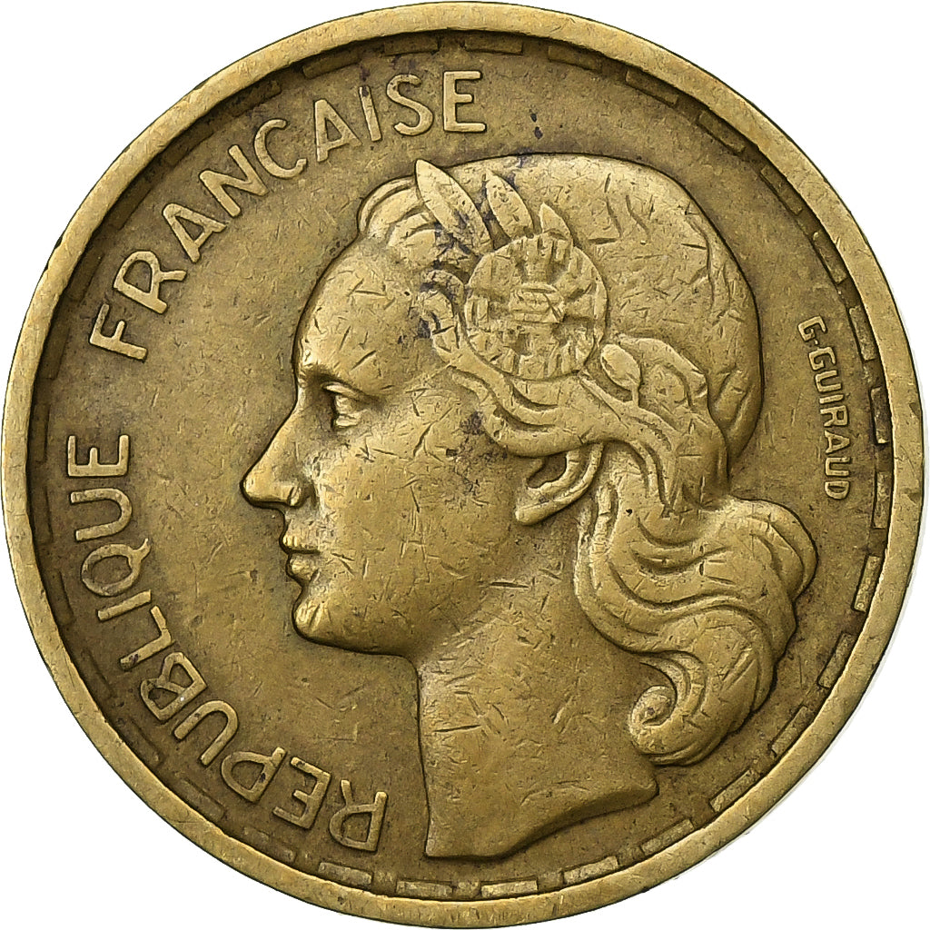 Francja, 10 Francs, Guiraud, 1950, Beaumont - Le Roger, Aluminium-Brąz