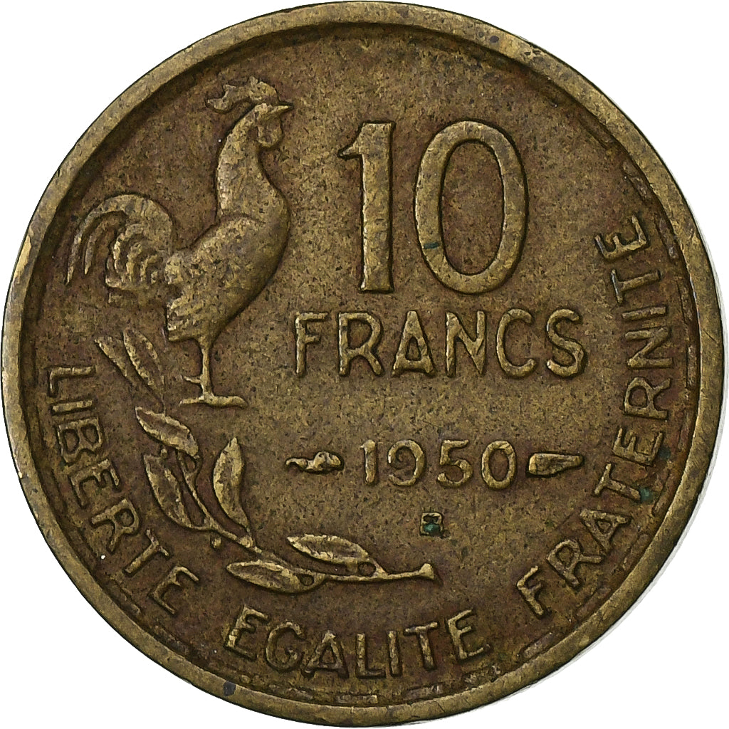 Frankrijk, 10 Francs, Guiraud, 1950, Beaumont - Le Roger, Aluminum-Bronze, FR