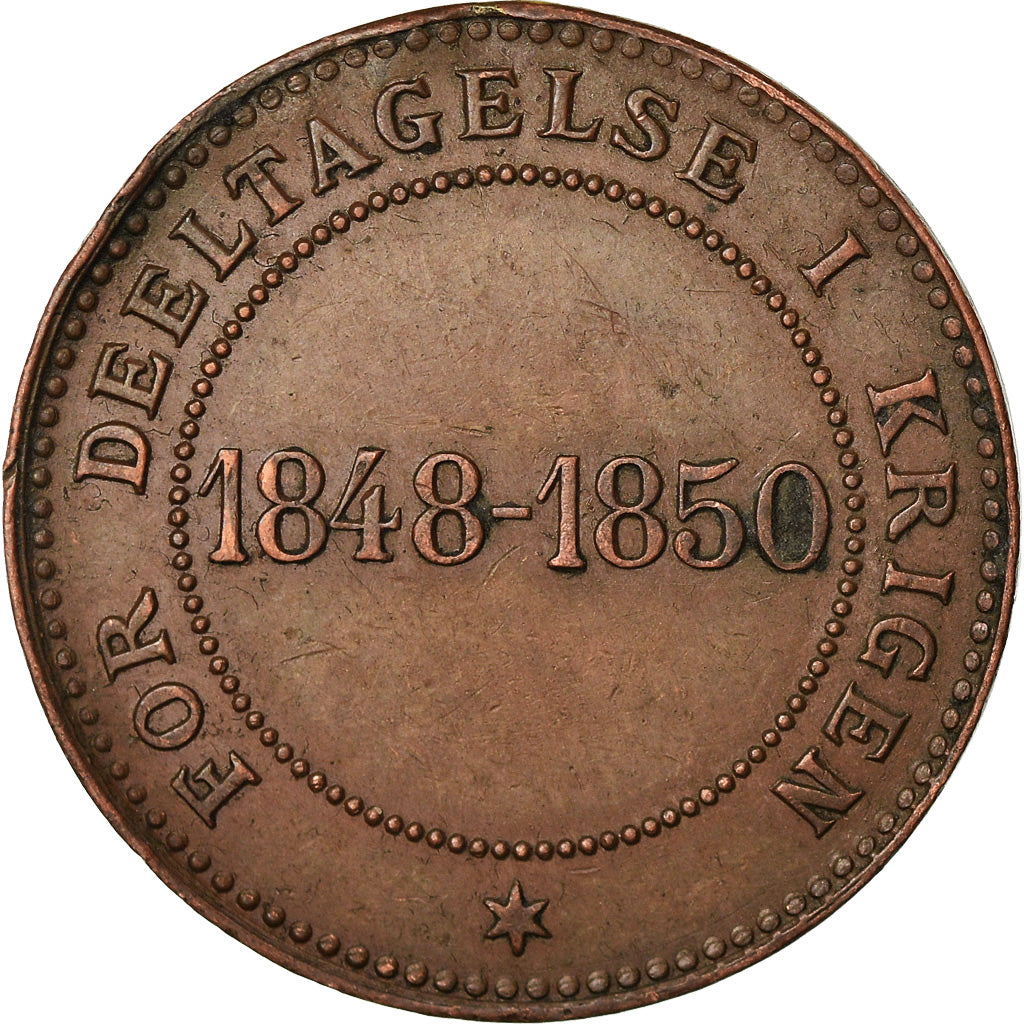 Denmark, Medal, Frederik VII, For Deeltagelse I Kriegen, 1848-1850, Copper