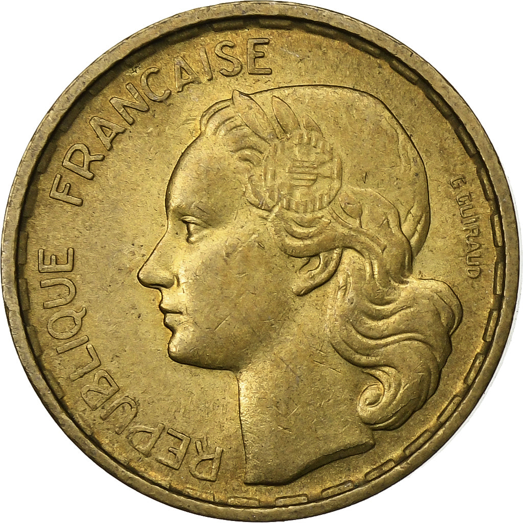 Francja, 10 Francs, Guiraud, 1951, Beaumont - Le Roger, Aluminium-Brąz