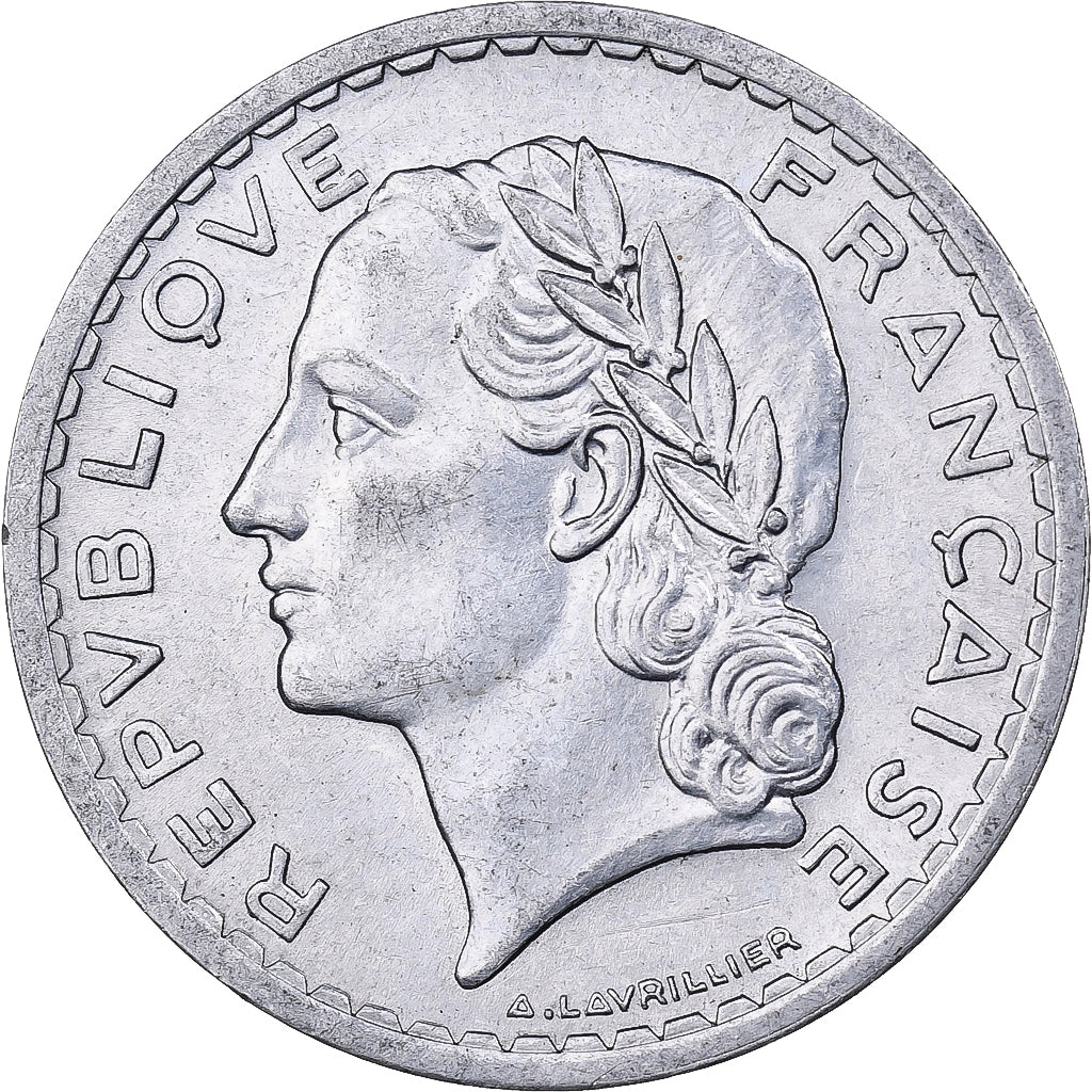 Frankreich, 5 Francs, Lavrillier, 1945, Paris, Aluminium, VZ, KM:888b.1