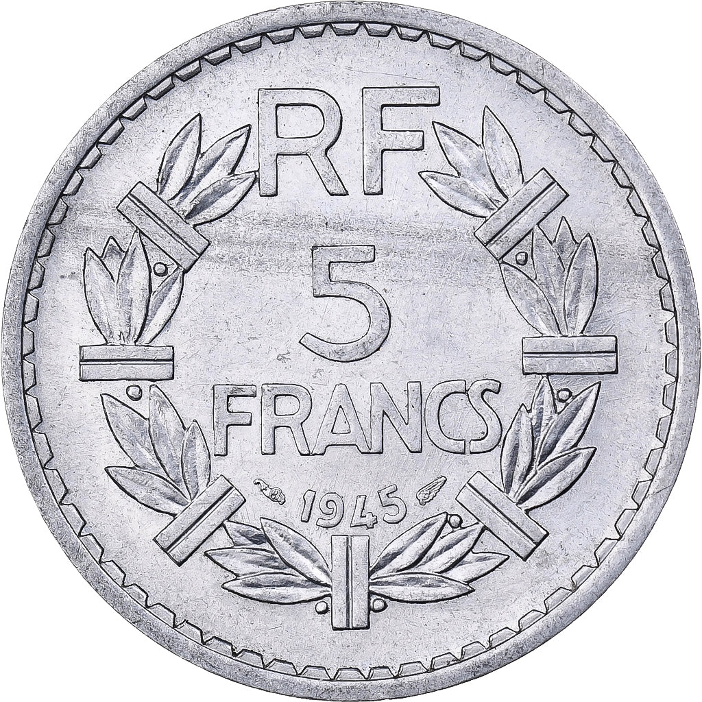 Frankreich, 5 Francs, Lavrillier, 1945, Paris, Aluminium, VZ, KM:888b.1