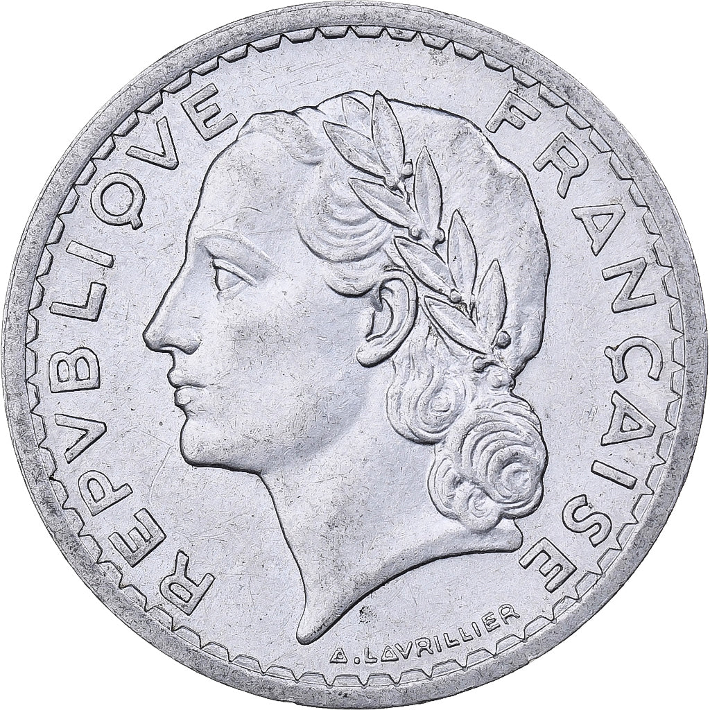 Frankreich, 5 Francs, Lavrillier, 1945, Paris, Aluminium, SS, KM:888b.1