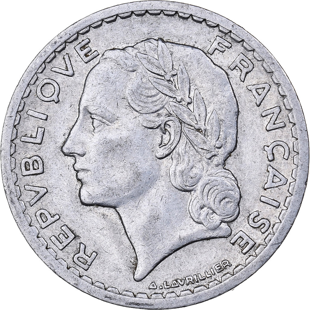 Francia, 5 Francs, Lavrillier, 1945, Paris, Alluminio, BB, KM:888b.1