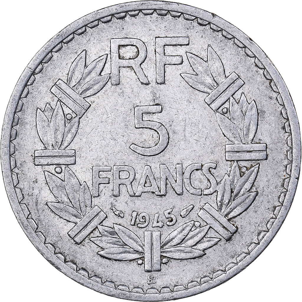 Francia, 5 Francs, Lavrillier, 1945, Paris, Alluminio, BB, KM:888b.1