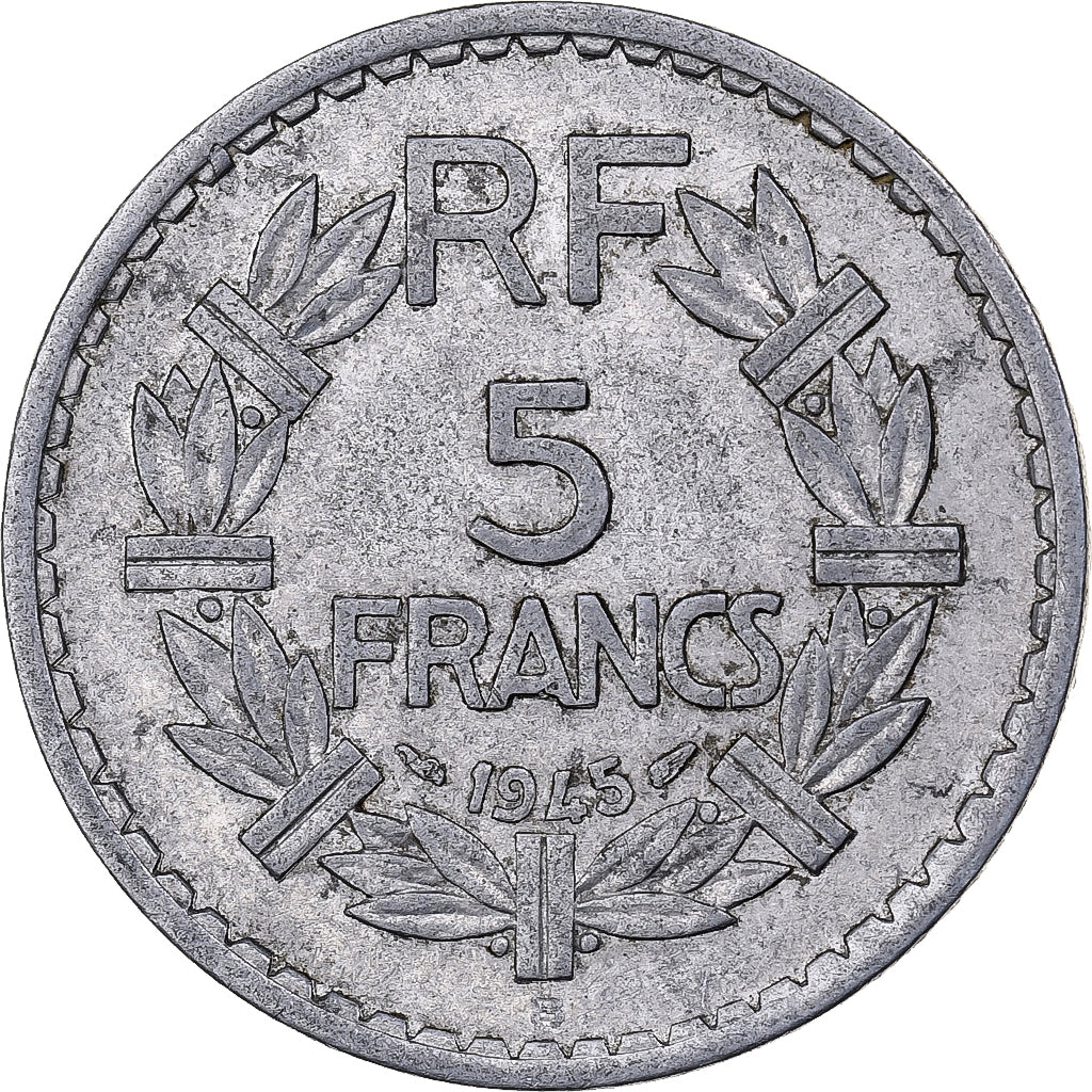 Frankreich, 5 Francs, Lavrillier, 1945, Paris, Aluminium, S+, KM:888b.1