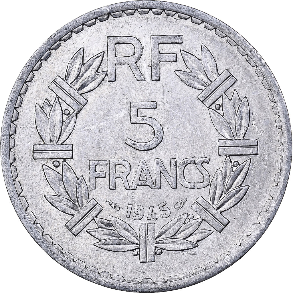 Francia, 5 Francs, Lavrillier, 1945, Paris, Alluminio, BB, KM:888b.1