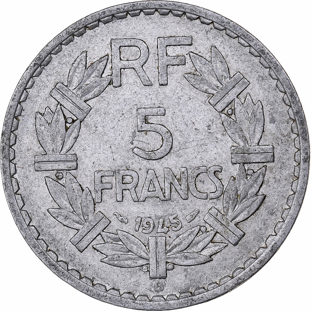France, 5 Francs, Lavrillier, 1945, Beaumont - Le Roger, Aluminum, VF(30-35)