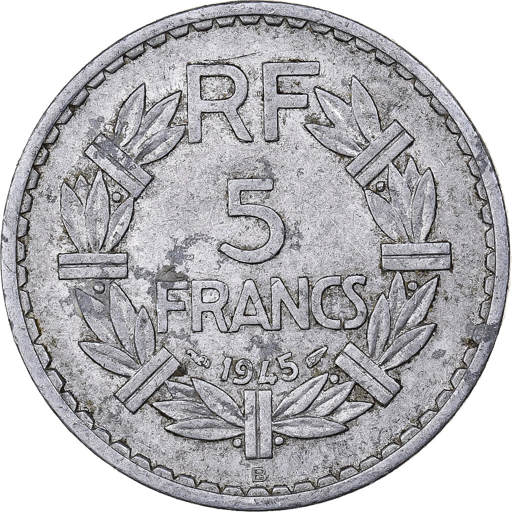 França, 5 Francs, Lavrillier, 1946, Beaumont - Le Roger, Alumínio, EF(40-45)