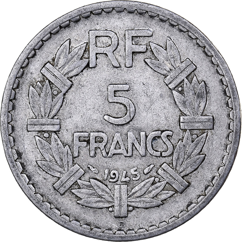 Frankrijk, 5 Francs, Lavrillier, 1945, Beaumont - Le Roger, Aluminium, ZF