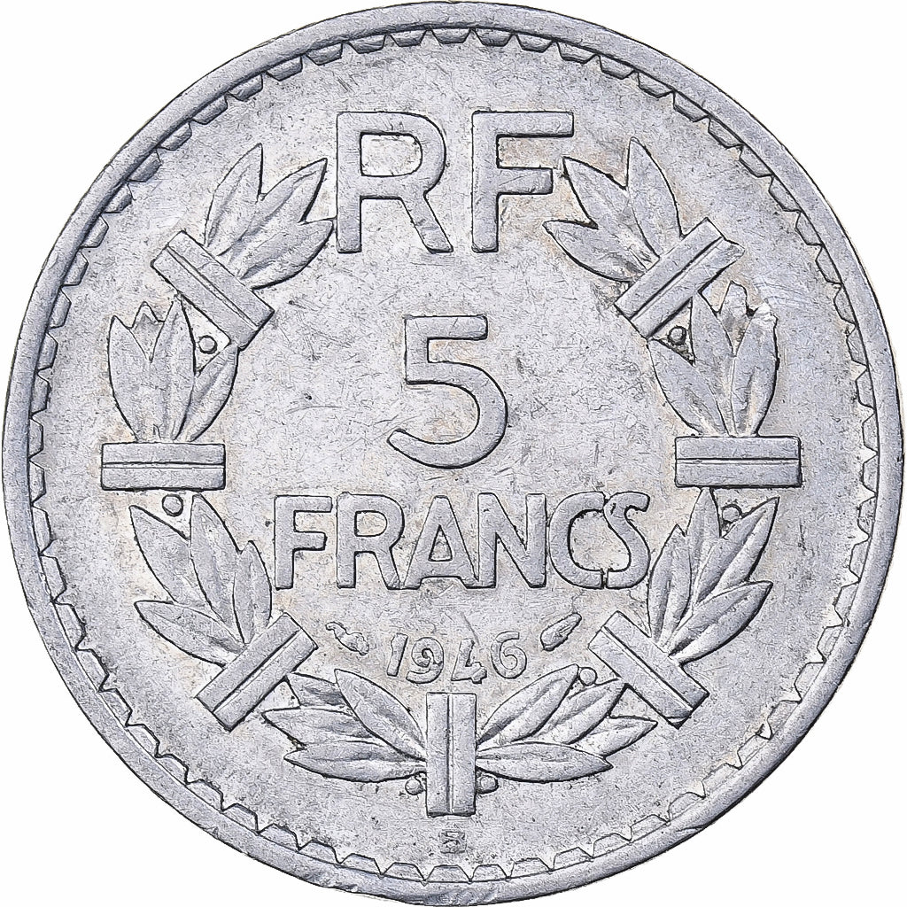 França, 5 Francs, Lavrillier, 1946, Beaumont - Le Roger, Alumínio, VF(30-35)