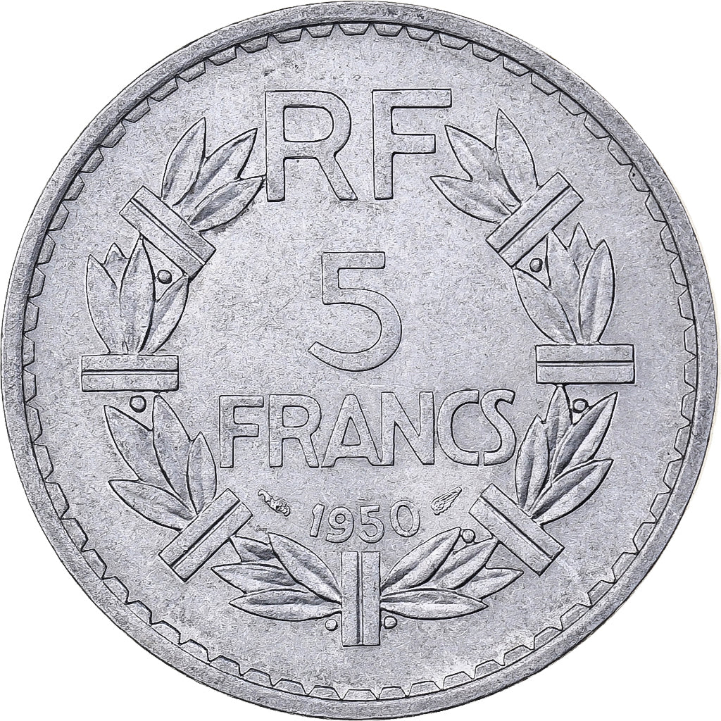 Francja, 5 Francs, Lavrillier, 1950, Paris, Aluminium, VF(30-35), KM:888b.1