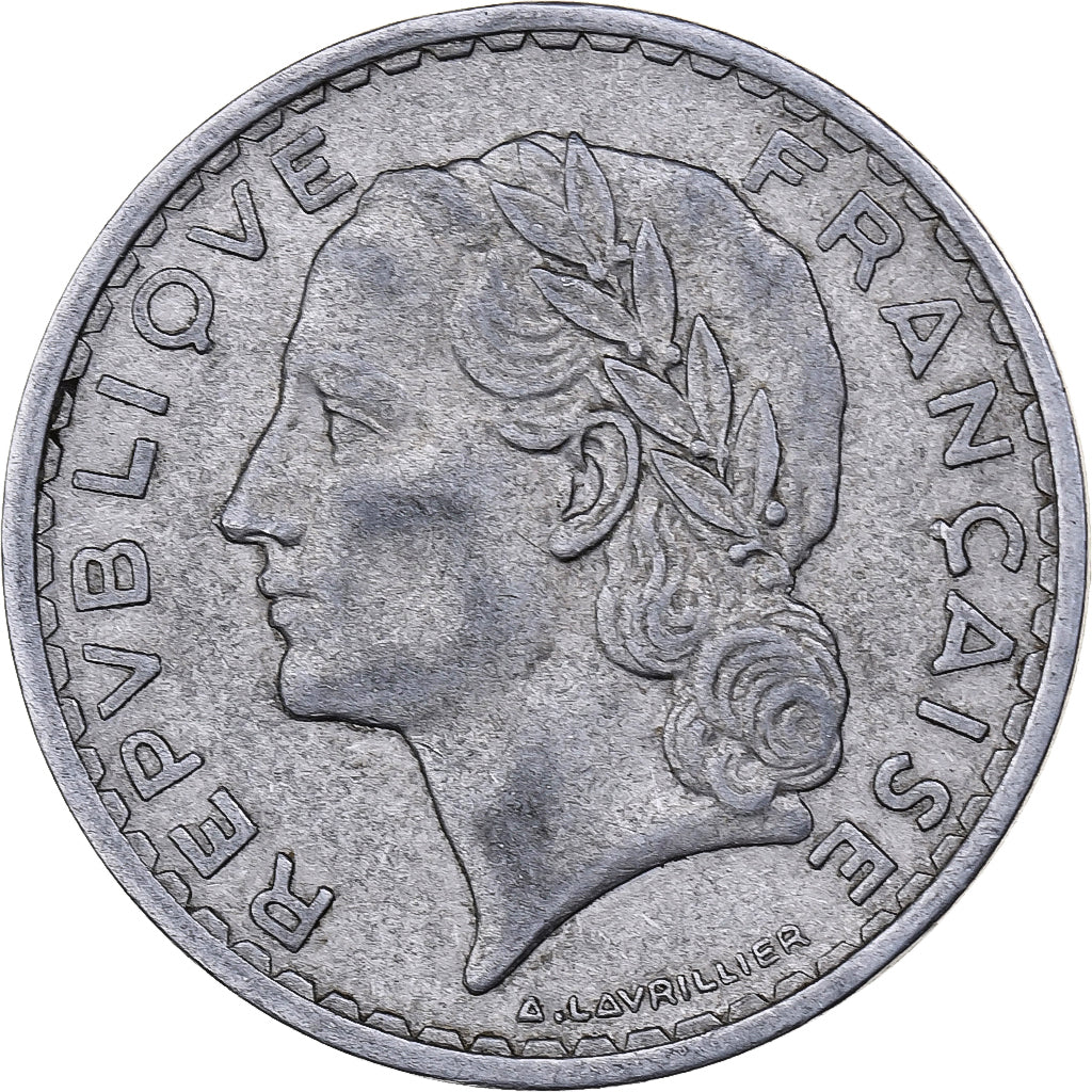 Frankreich, 5 Francs, Lavrillier, 1950, Beaumont - Le Roger, Aluminium, S+
