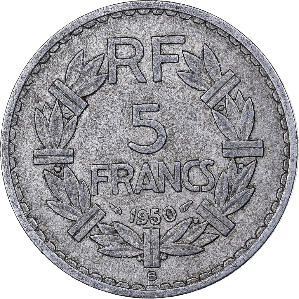 Frankreich, 5 Francs, Lavrillier, 1950, Beaumont - Le Roger, Aluminium, S+