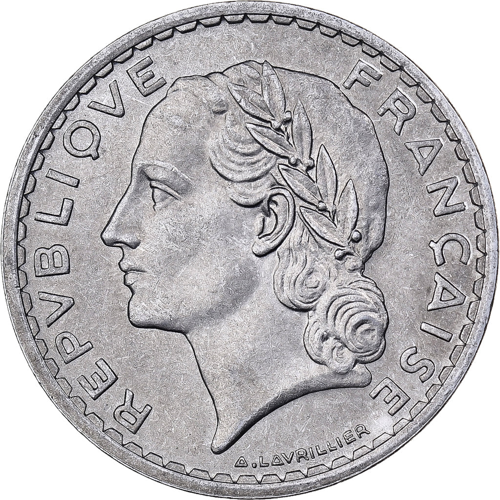 Frankreich, 5 Francs, Lavrillier, 1950, Beaumont - Le Roger, Aluminium, SS