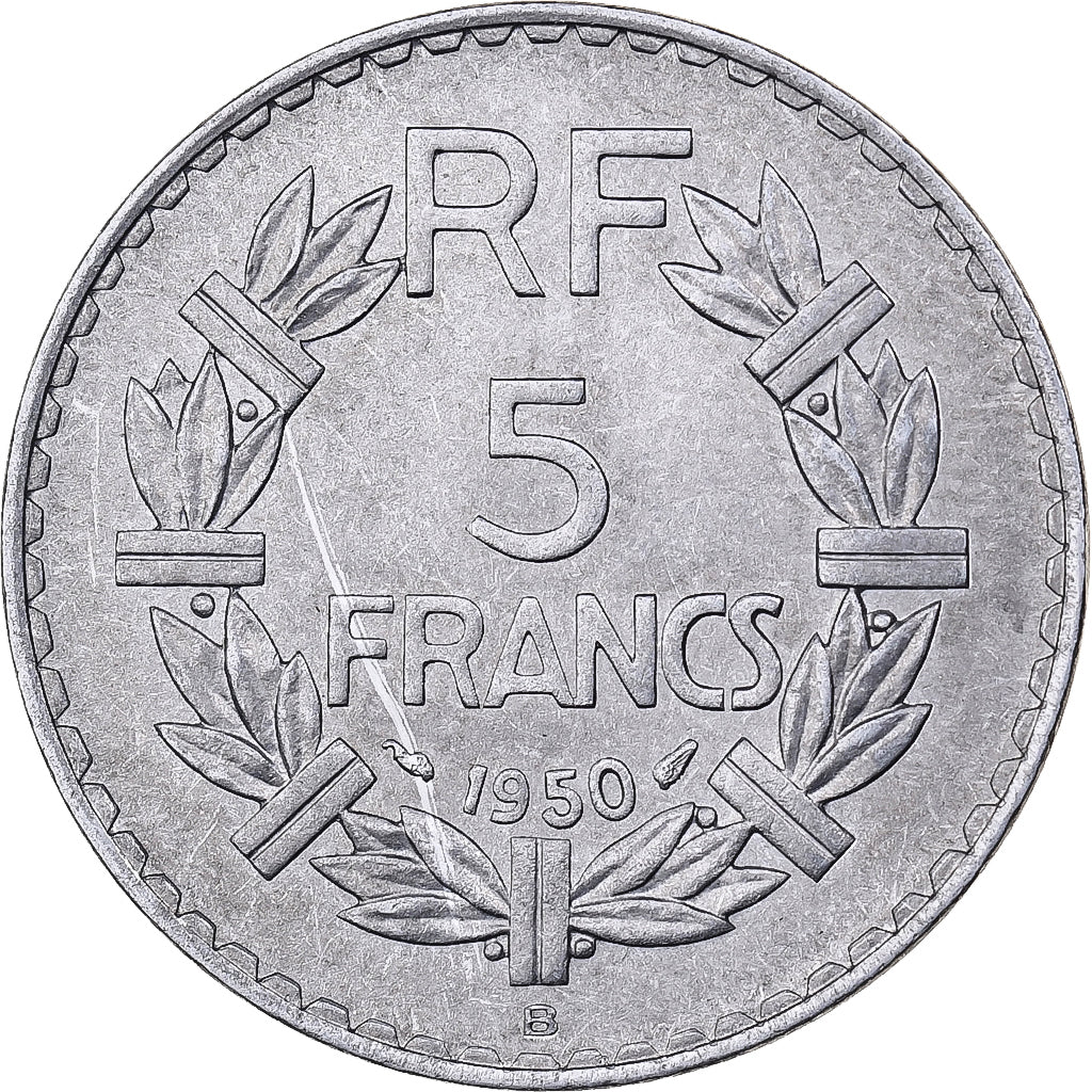 Frankreich, 5 Francs, Lavrillier, 1950, Beaumont - Le Roger, Aluminium, SS