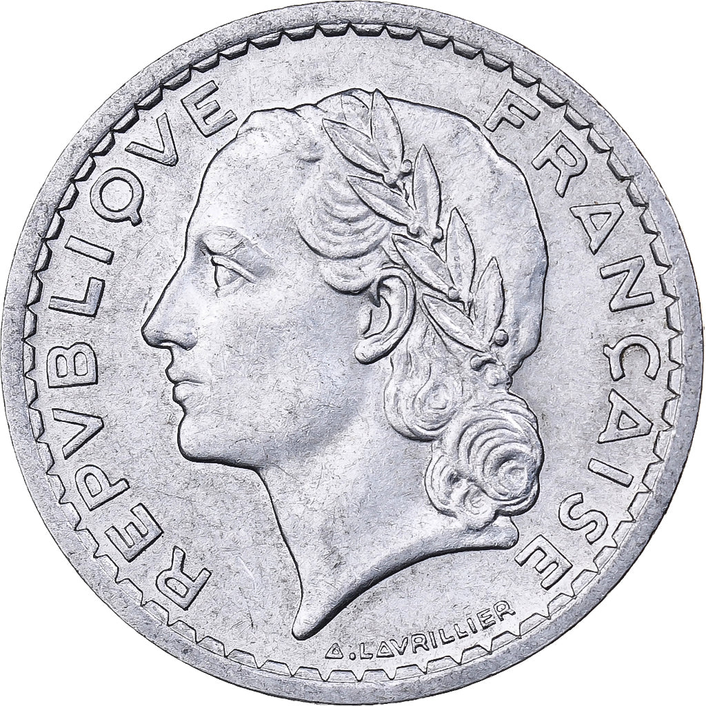 Frankreich, 5 Francs, Lavrillier, 1947, Paris, Aluminium, SS, KM:888b.1