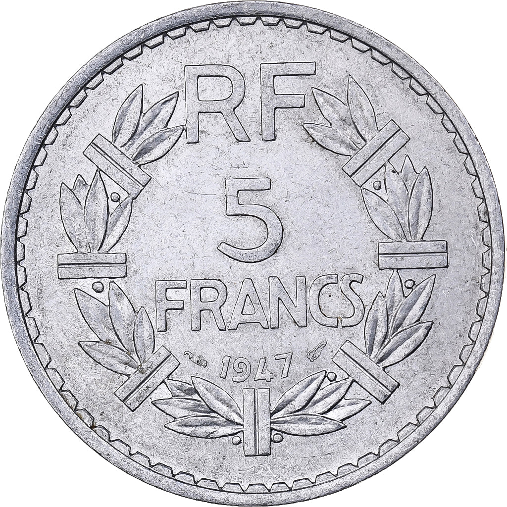 Frankreich, 5 Francs, Lavrillier, 1947, Paris, Aluminium, SS, KM:888b.1