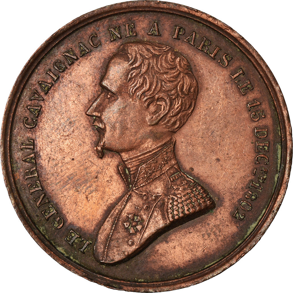 France, Jeton, Seconde République, Général Cavaignac, TTB+, Cuivre