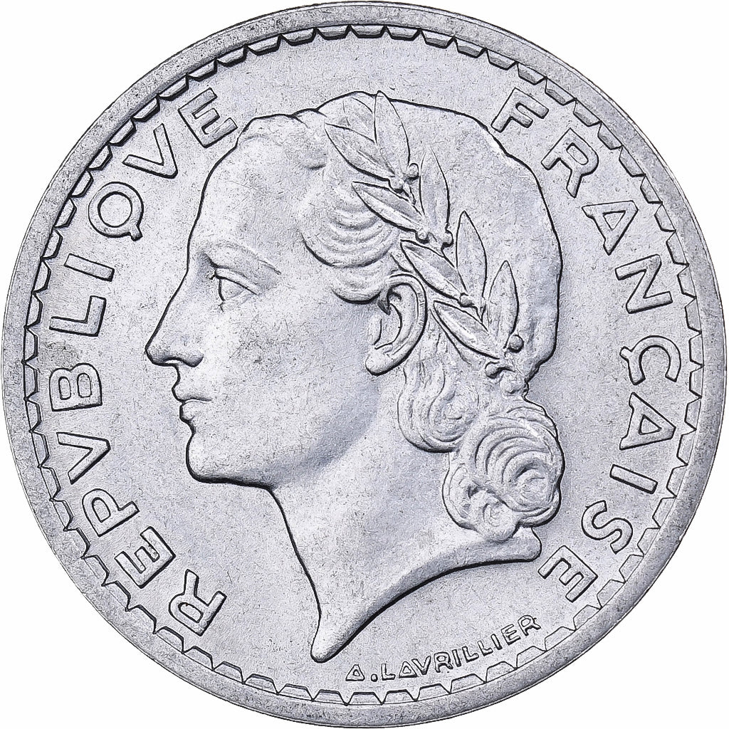 Francja, 5 Francs, Lavrillier, 1947, Paris, Aluminium, EF(40-45), KM:M8