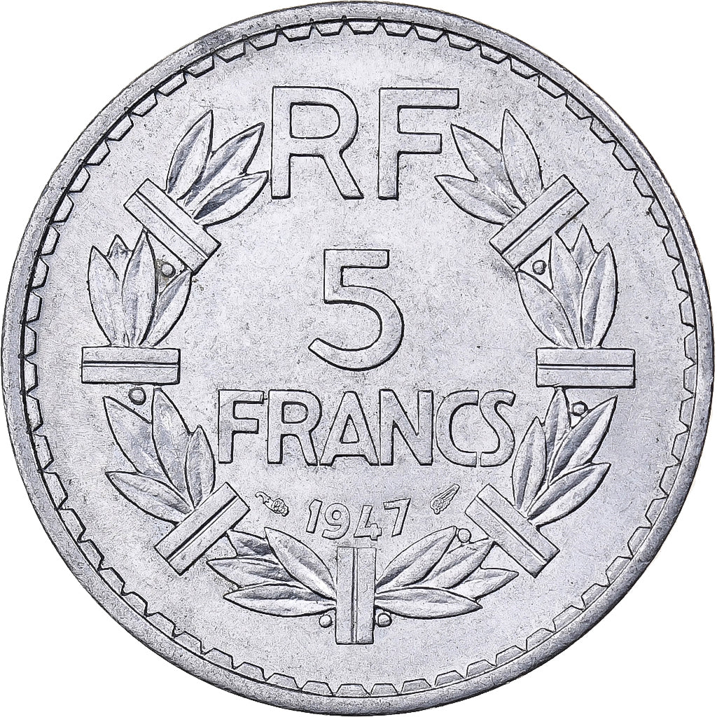 Francja, 5 Francs, Lavrillier, 1947, Paris, Aluminium, EF(40-45), KM:M8