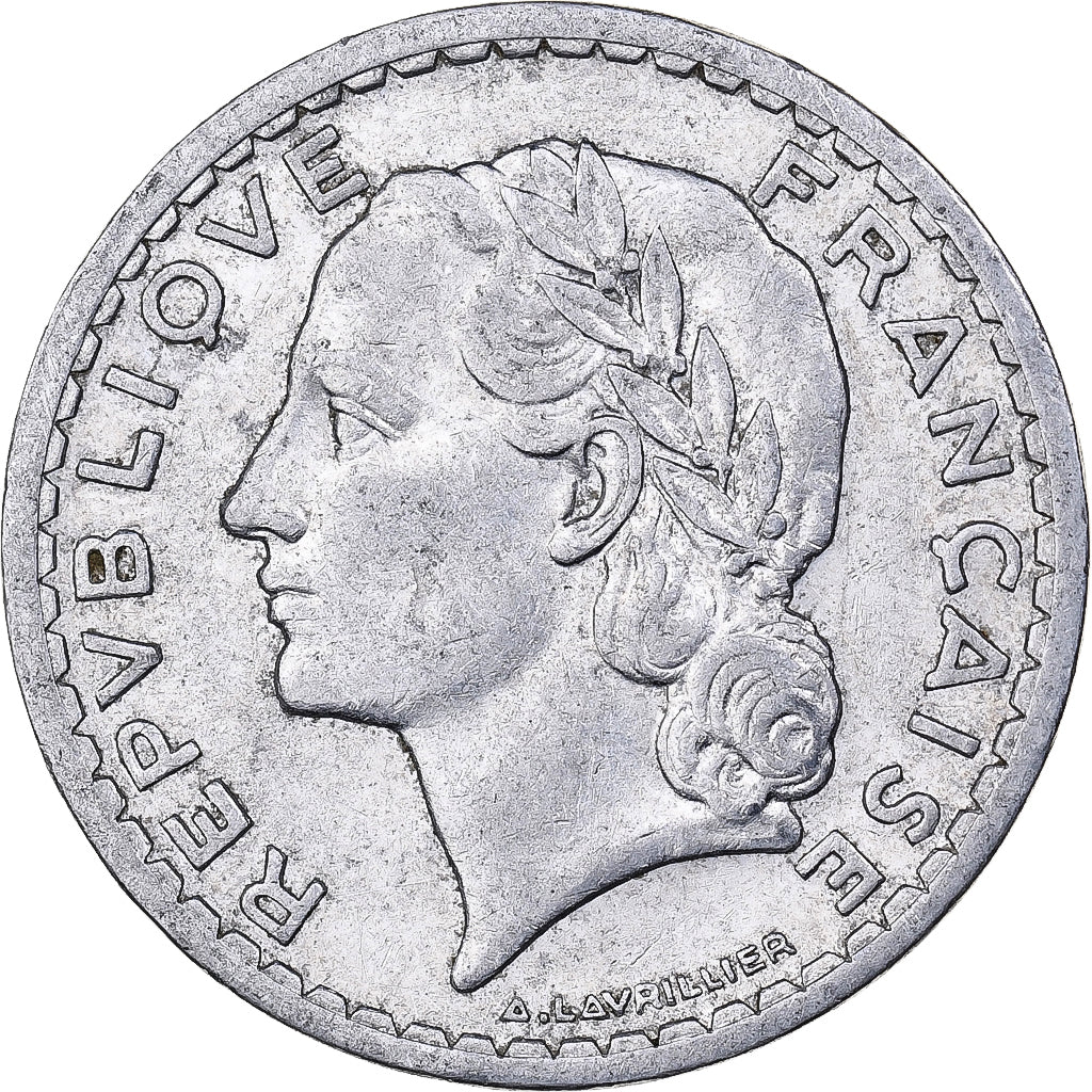 Francja, 5 Francs, Lavrillier, 1946, Paris, Aluminium, VF(30-35), KM:888b.1